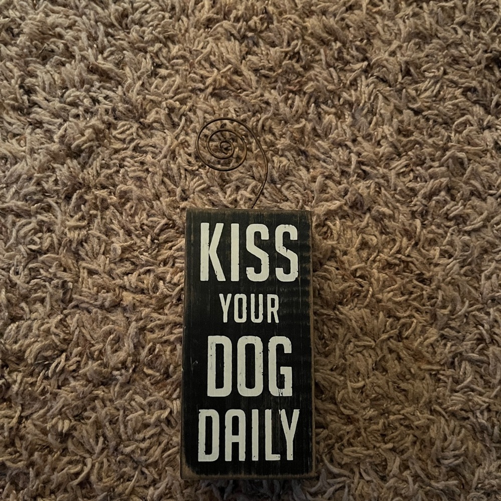 Black Wooden Dog Sign